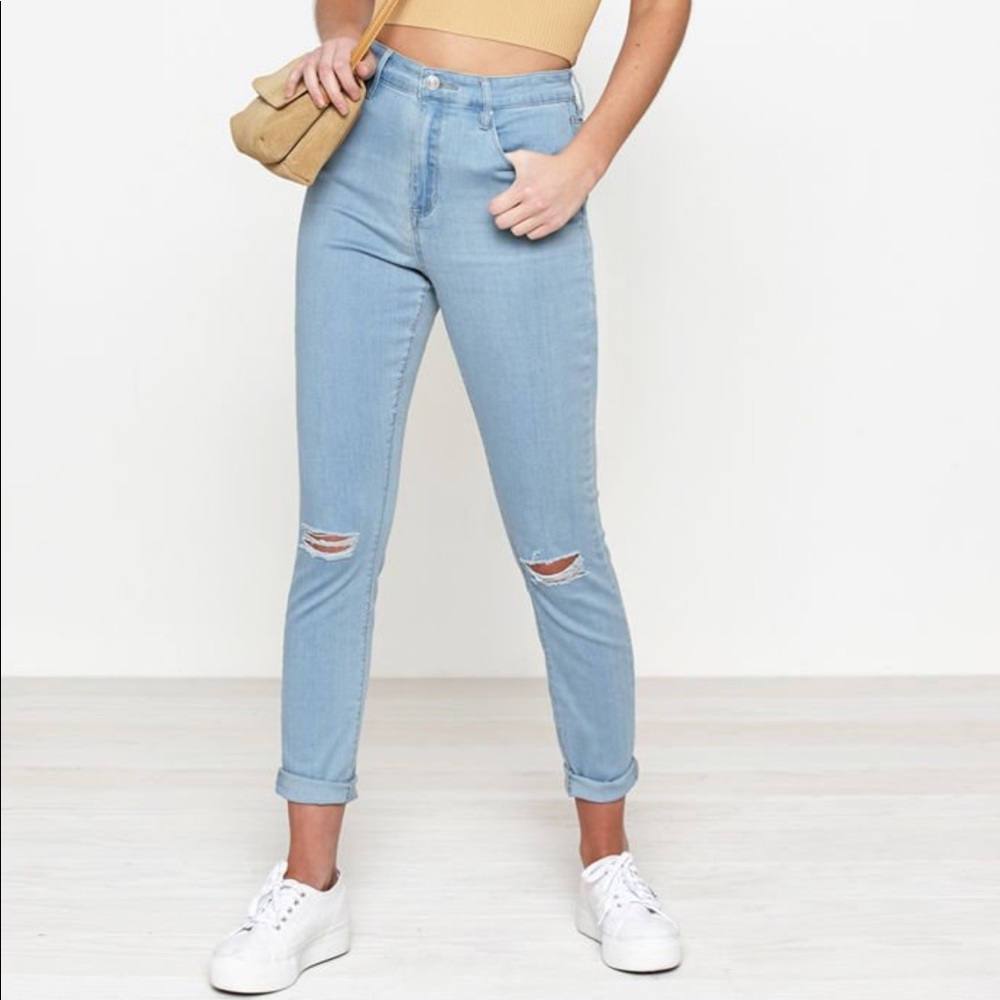 Pacsun super high rise ripped knee jeans - C